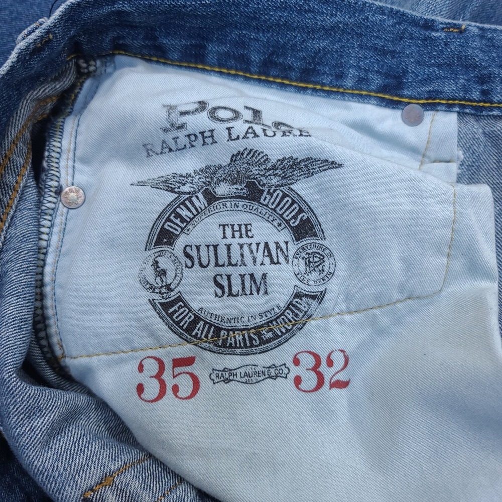 Polo Ralph Lauren Jeans Mens 35x32 Blue Sullivan Slim Fit Denim Pants - Picture 7 of 8